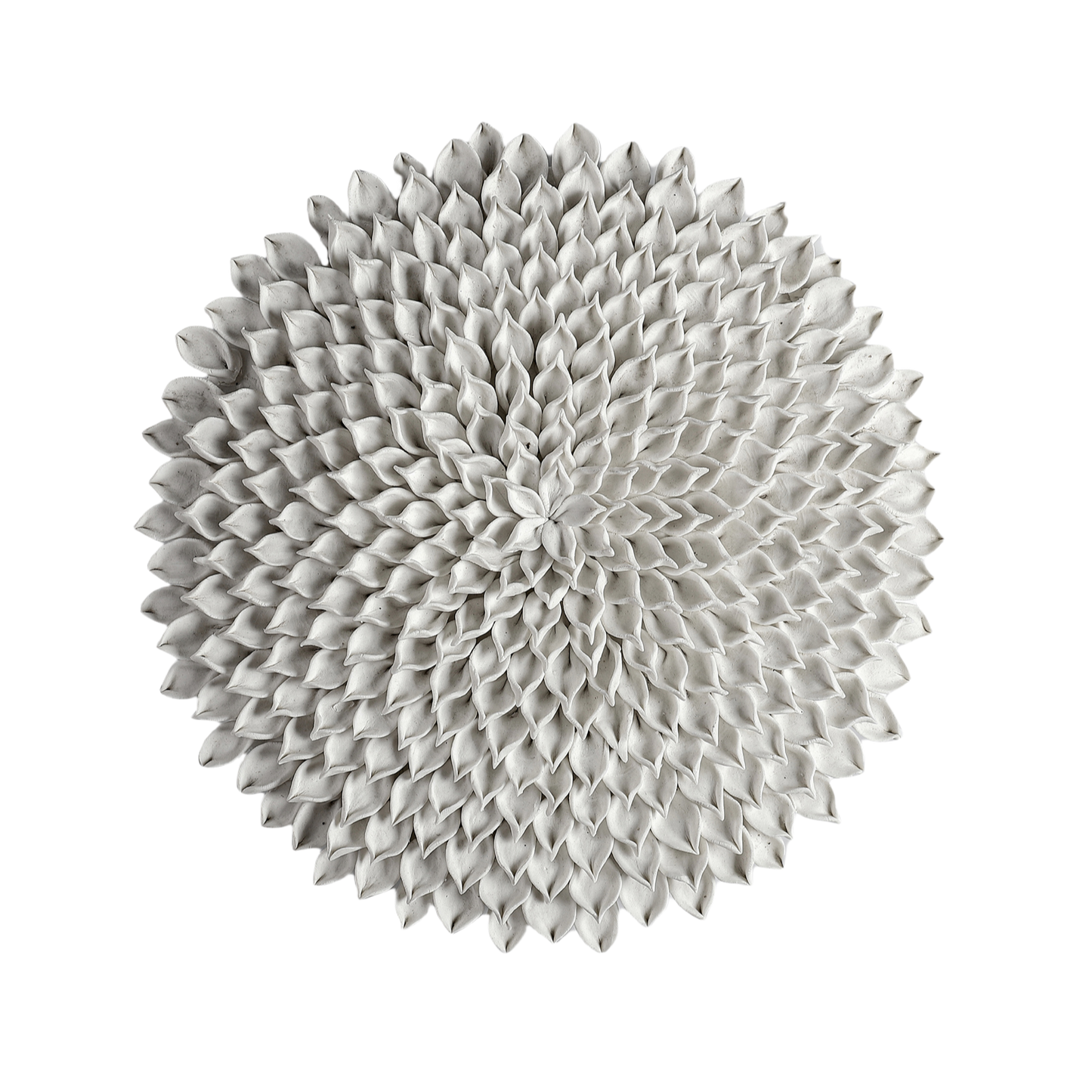 White handmade artist hand carving ceramic pancel wall decoration 29.5x29.5x5cm