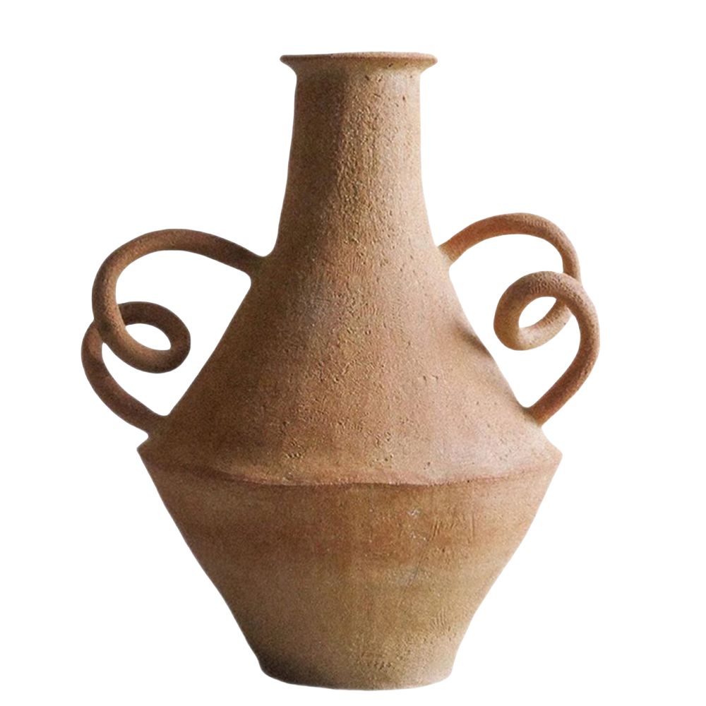 Greek style European traditional style handmade clay creative double ear ceramic vase 26x21cm