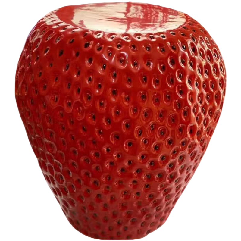 Red handmade strawberry fruit hand-painted creative high temperature ceramic stool 45x35cm