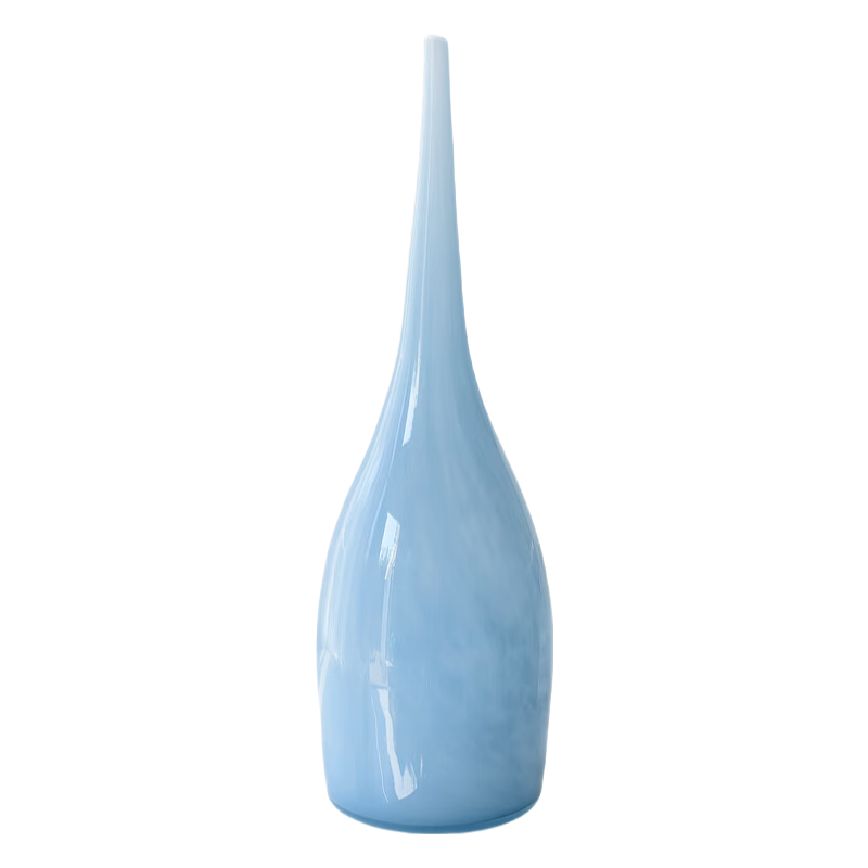 Blue pearl color handmade hand blown water drop Art Glass Sculpture 50x14cm
