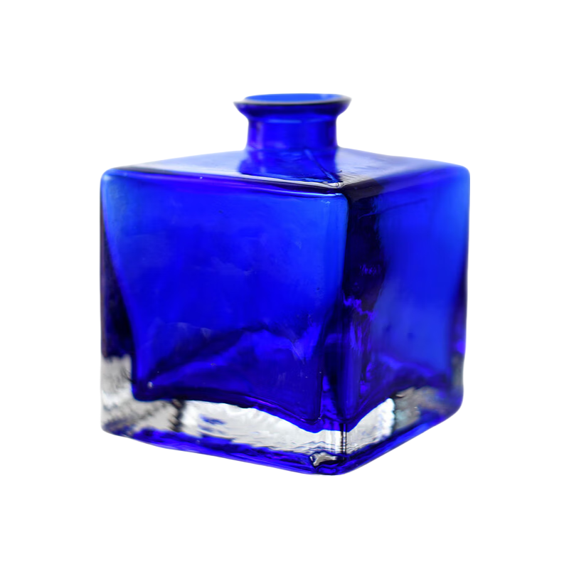 Yves Klein blue handmade hand blown Home Aromatherapy Empty Glass Bottle Mini vase 9.5x7.5cm