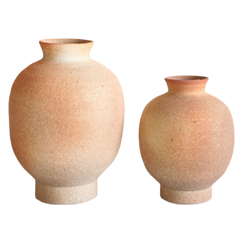 Rustic coarse pottery art wabi-sabi style zen art artist handmade scupltural ceramic vase 24x18cm