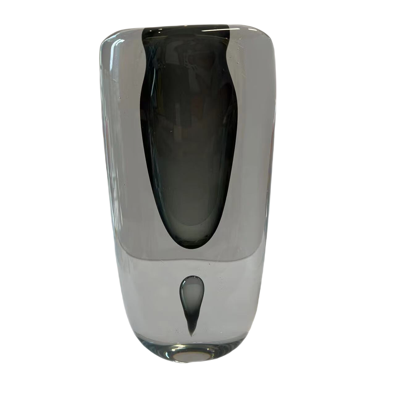 Black art heavy colored handmade hand blown glaze glass vase 27x12.5cm