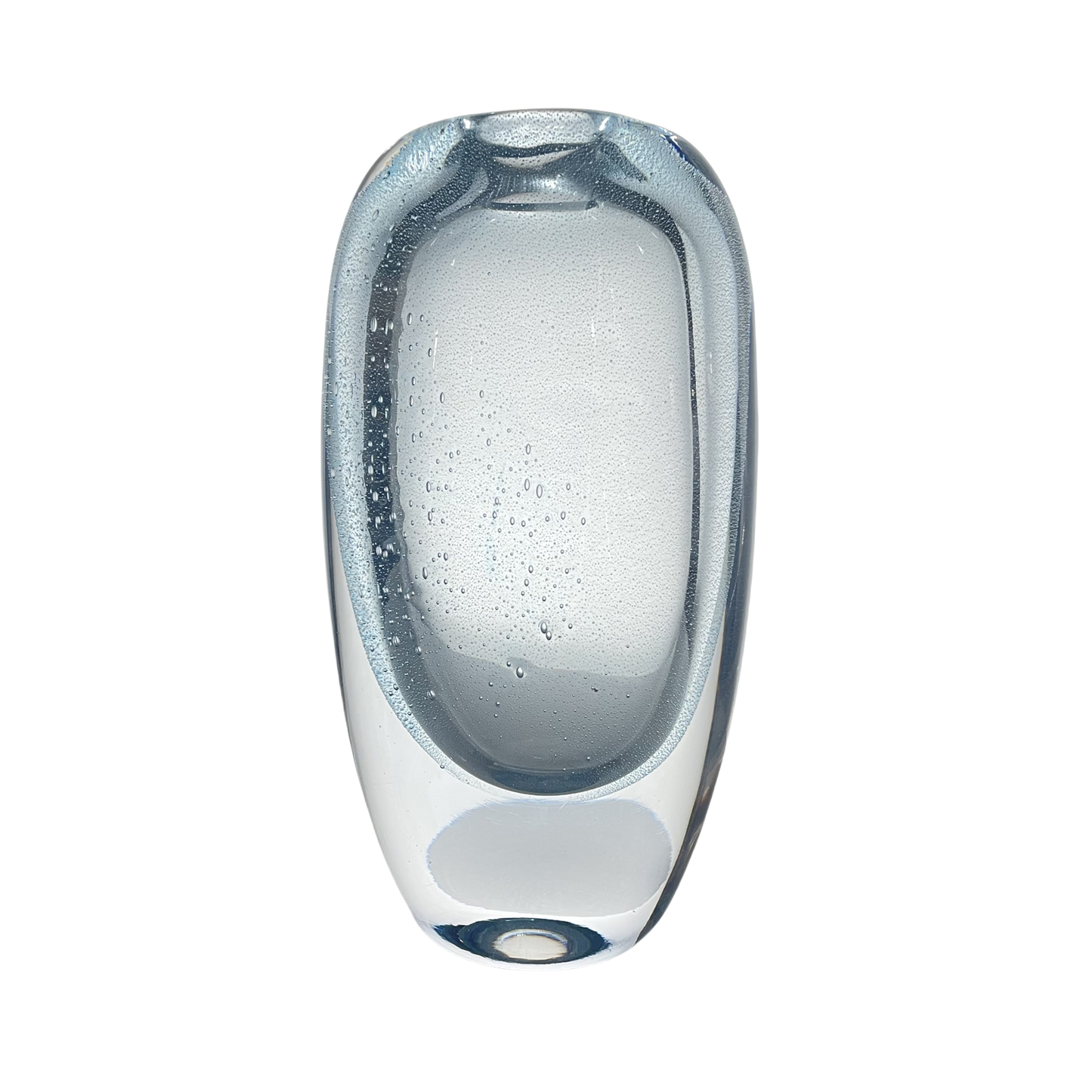 Transparent handmade hand blown bubble oval shape colored glaze glass vase 26x13cm