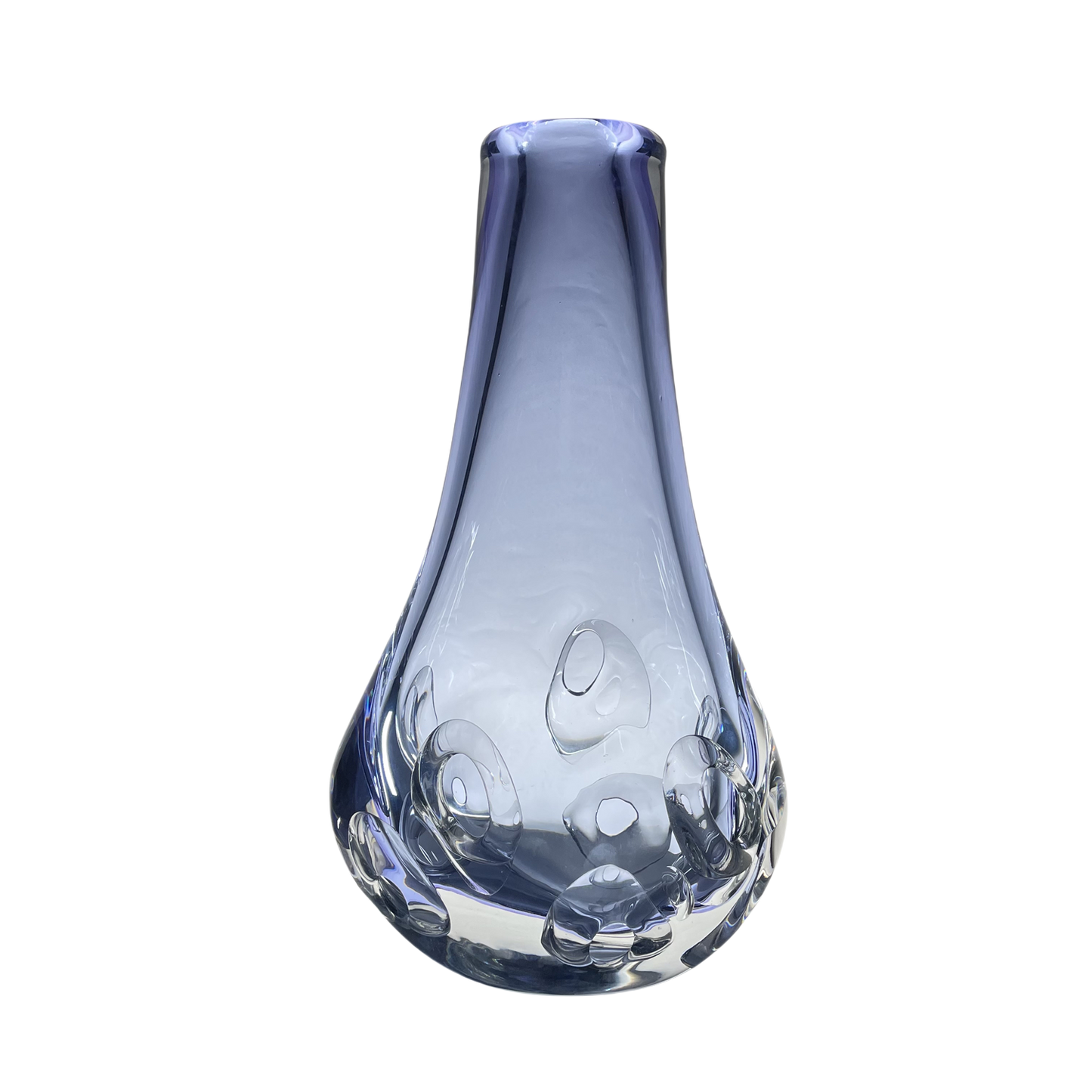 Purple color handmade hand blown bubble oval shape colored glaze glass vase 31x16cm