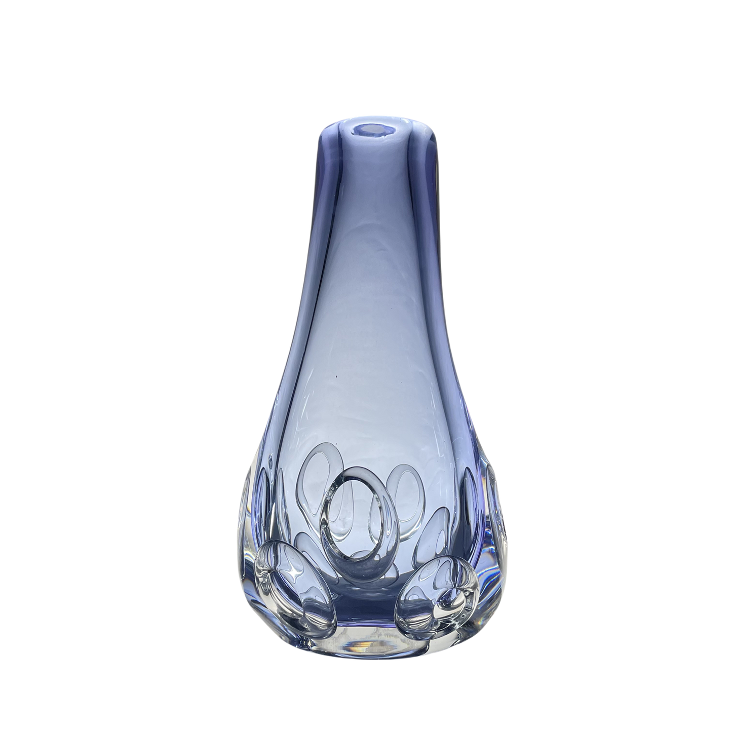 Purple color handmade hand blown bubble oval shape colored glaze glass vase 36x20cm