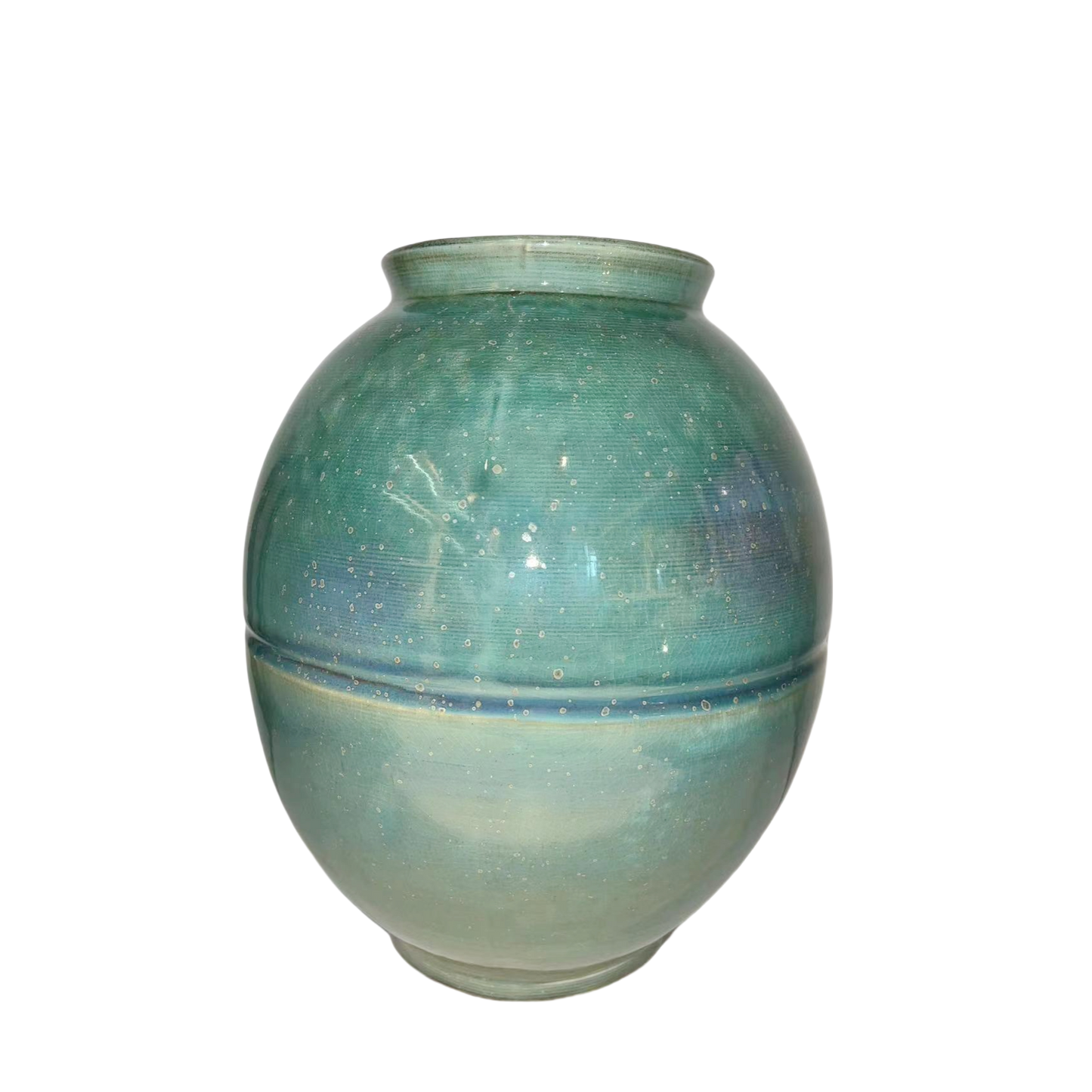 Green klin transformed craft handmade ceramic porcelain vase jar 26x19cm