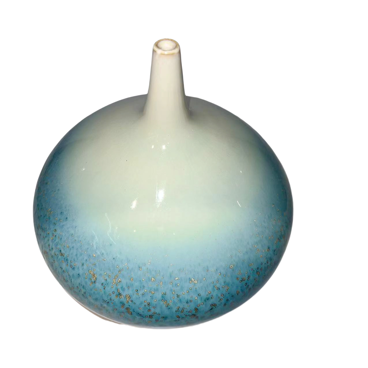 Blue klin transformed abstract artist handmade ceramic ornaments 20x20cm