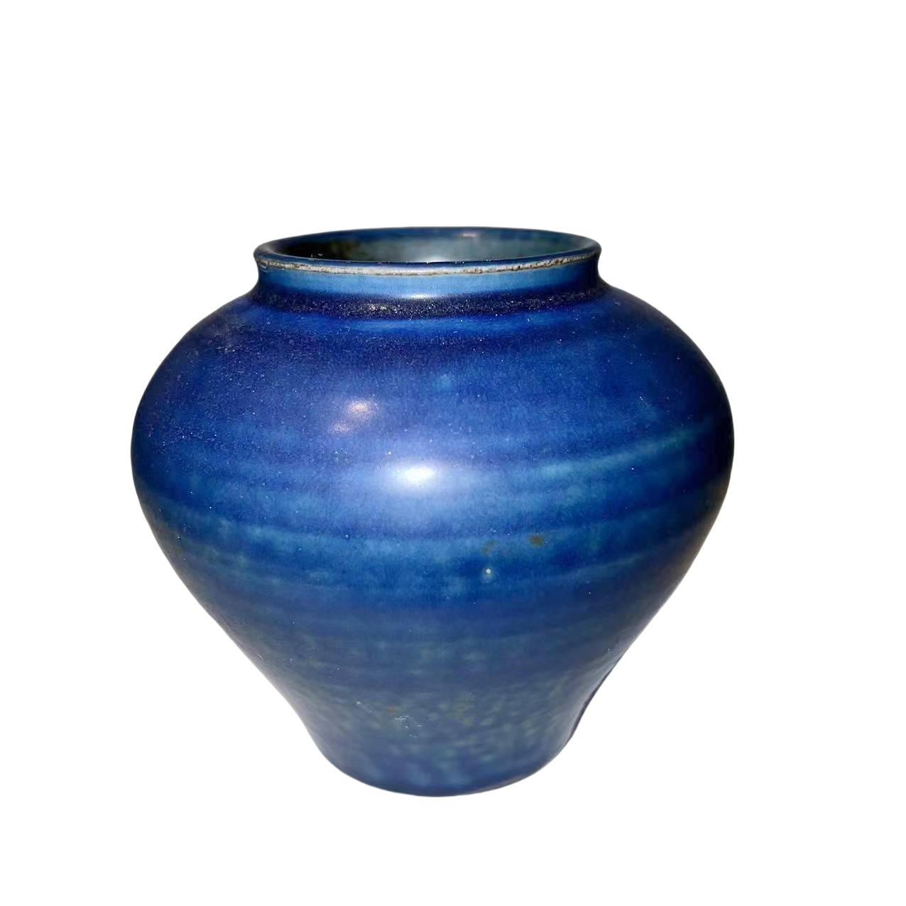 Blue klin transformed ink art abstract artist handmade ceramic porcelain vase (Aromatherapy Bottles & Jars) 9x10cm