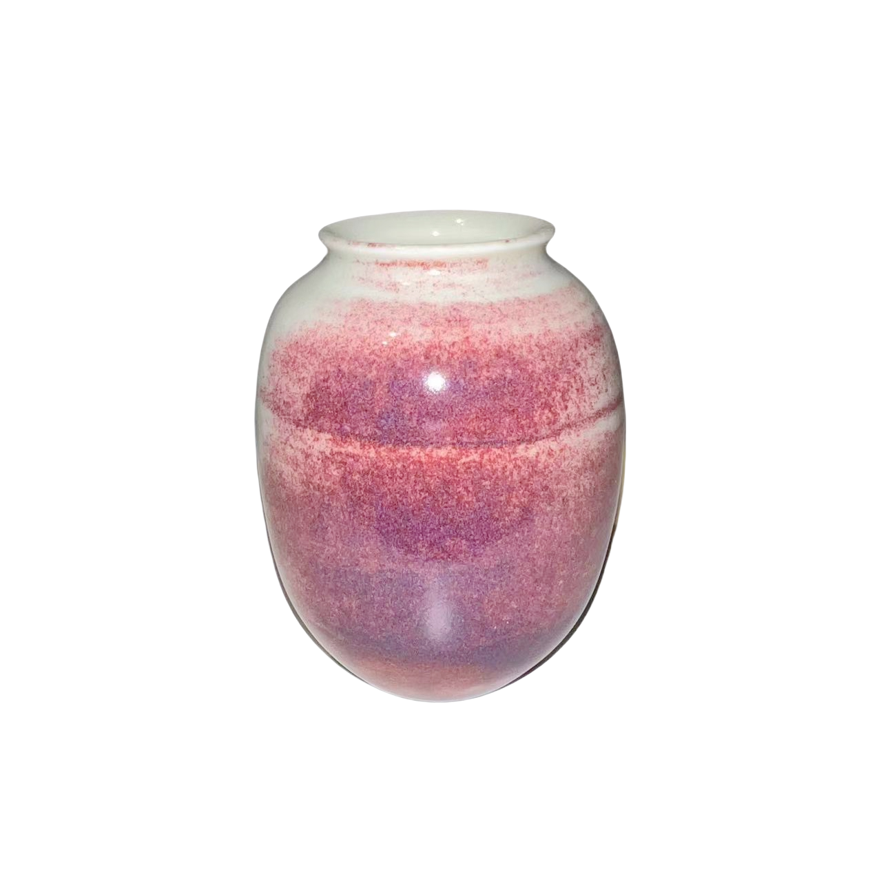 Pink klin transformed abstract artist handmade ceramic vase (Aromatherapy Bottles & Jars) 8x6.5cm