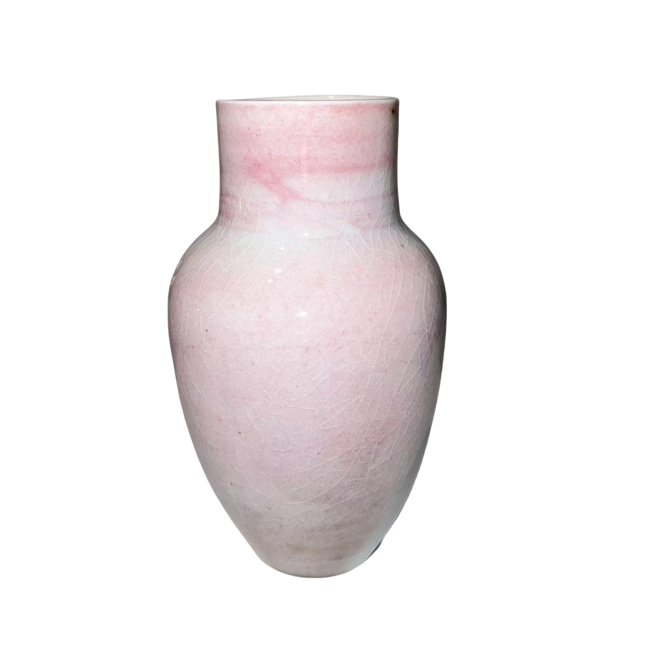 Pink klin transformed abstract artist handmade ceramic vase (Aromatherapy Bottles & Jars) 14x8.5cm