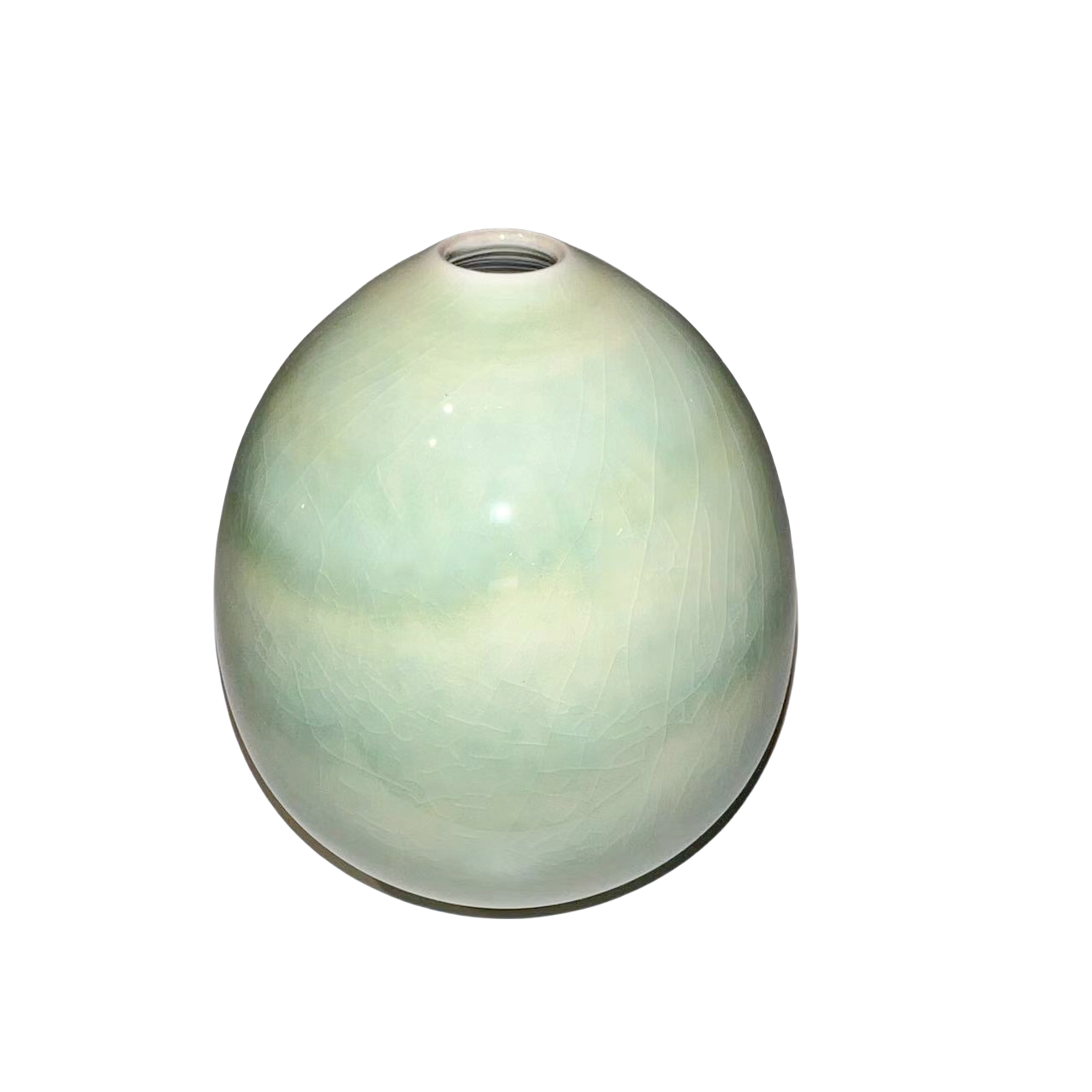 Green klin transformed abstract artist handmade ceramic vase (Aromatherapy Bottles & Jars) 10.5x8cm