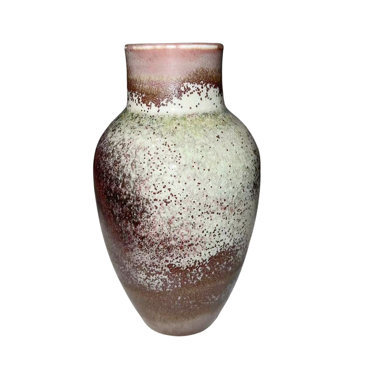 Green purple klin transformed ink art abstract artist handmade ceramic porcelain vase (Aromatherapy Bottles & Jars) 14x8cm