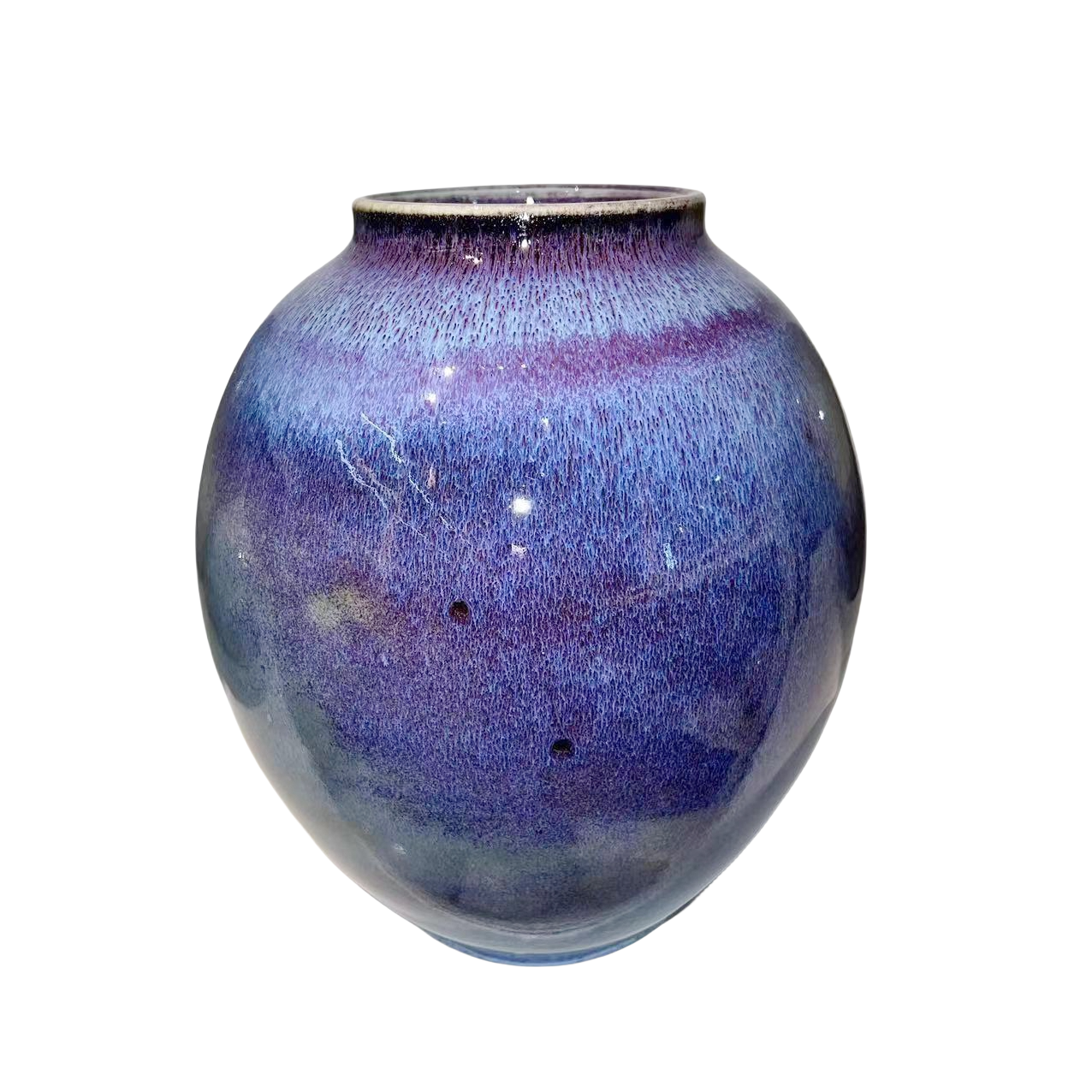 Purple klin transformed craft handmade ceramic porcelain vase jar 24x20.5cm