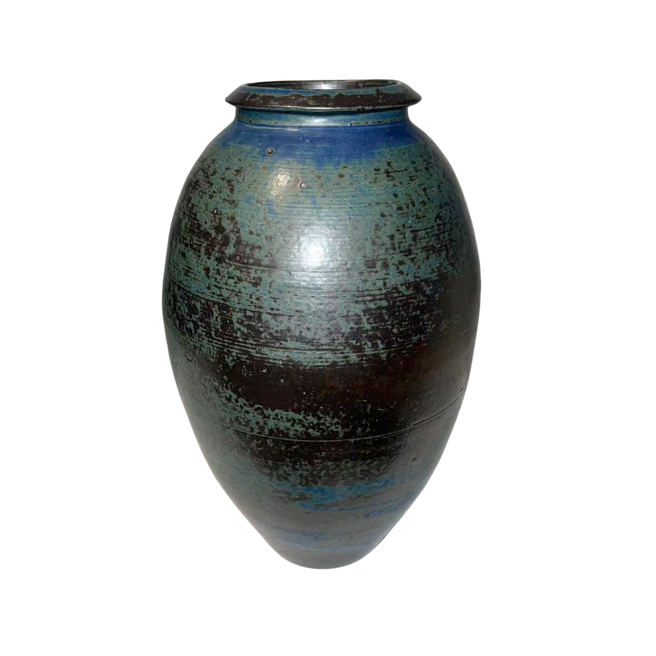 Blue klin transformed ink art abstract artist handmade ceramic porcelain vase 20.5x11.5cm