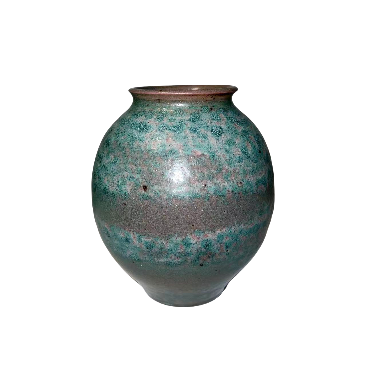 Green grey klin transformed ink art abstract artist handmade ceramic porcelain vase (Aromatherapy Bottles & Jars) 11x9cm