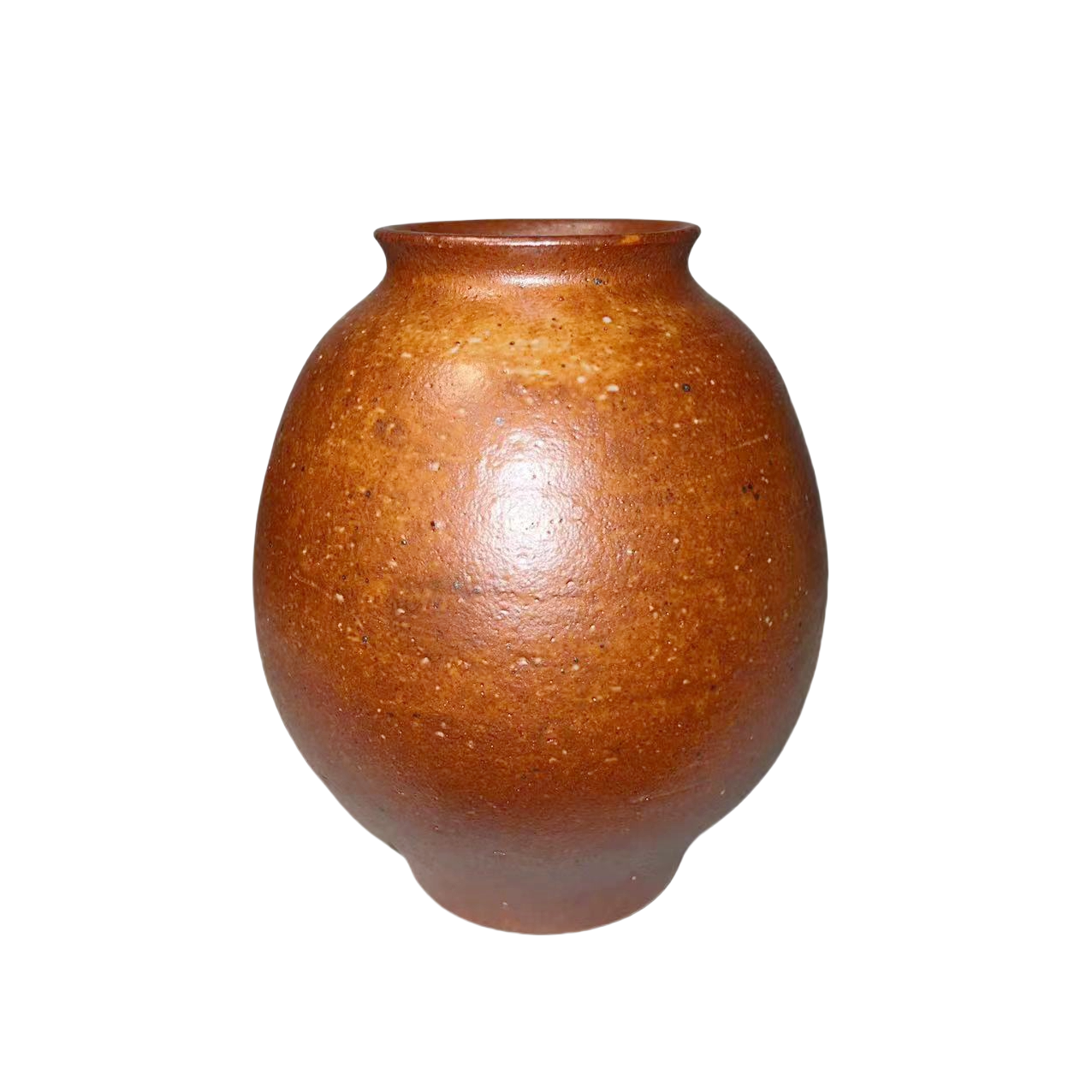 Orange red klin transformed ink art abstract artist handmade ceramic vase (Aromatherapy Bottles & Jars) 13x10.5cm