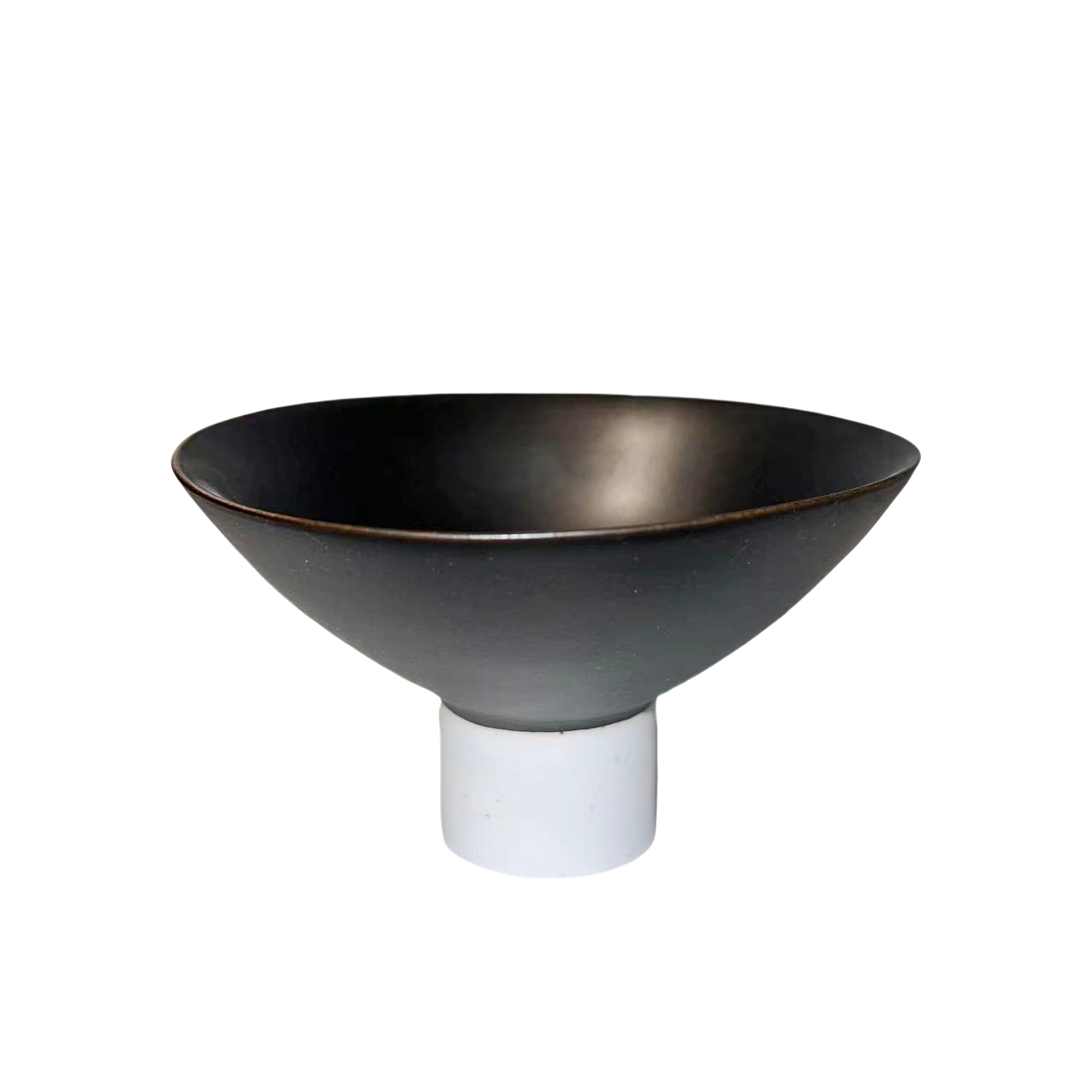 Black transformed abstract artist handmade ceramic fruit plate 7x12.5cm