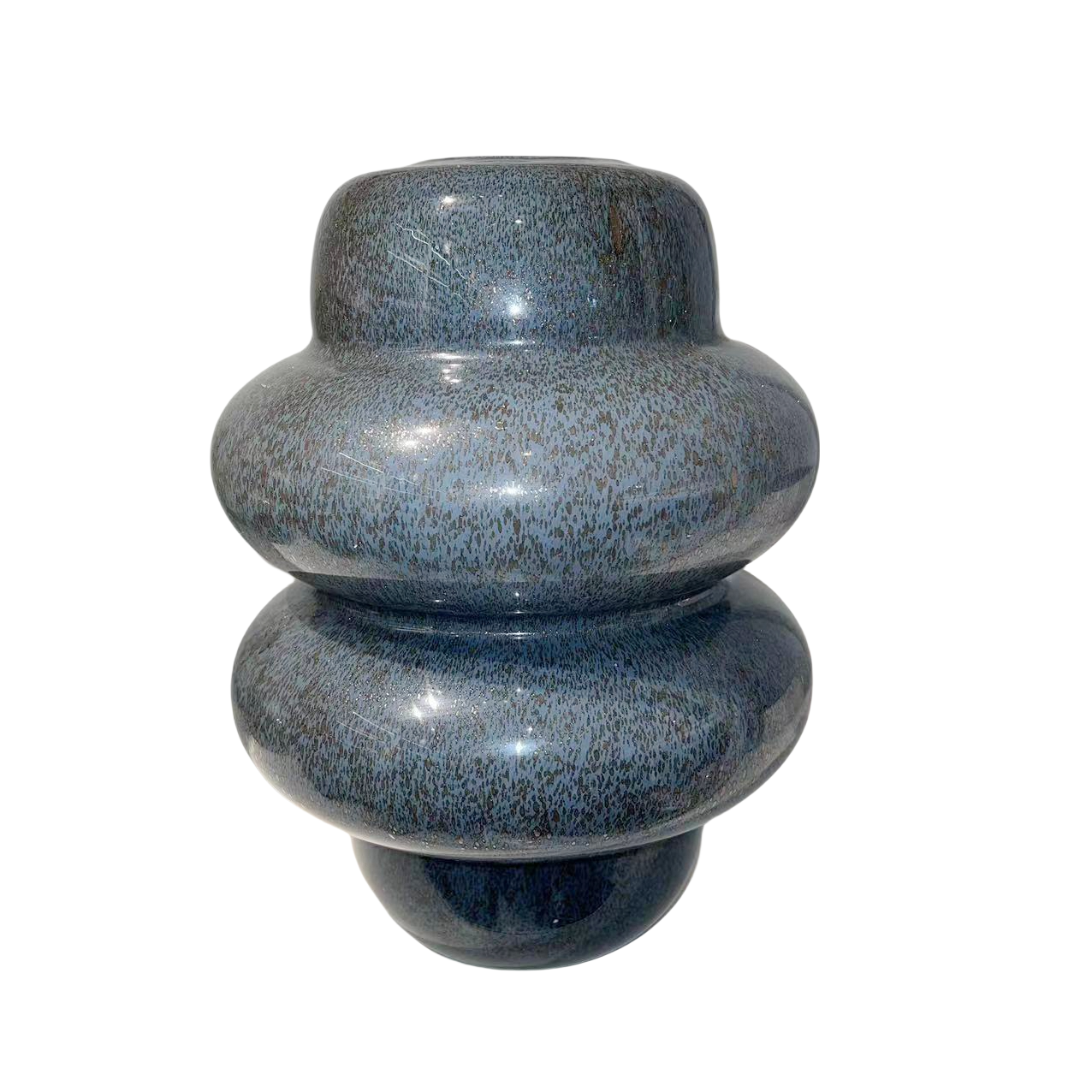 Blue design handmade hand blown glass vase 32x23cm