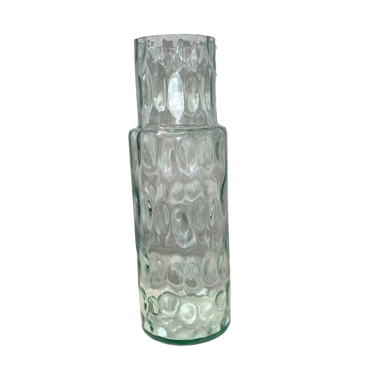Transparent color handmade hand blown floor glass vase 41x13cm