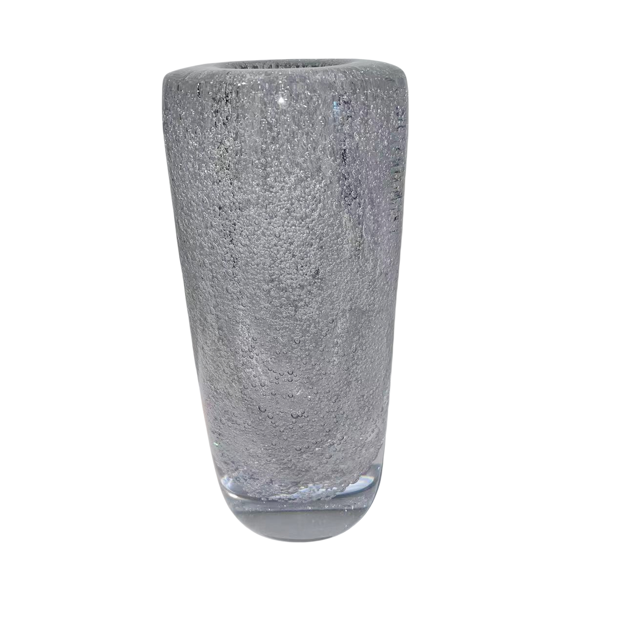 Transparent bubble art heavy handmade hand blown glaze glass vase 26x11cm