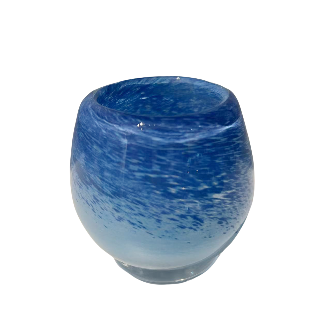 Blue handmade hand blown Gold-sprinkled aromatherapy empty bottle mini glass