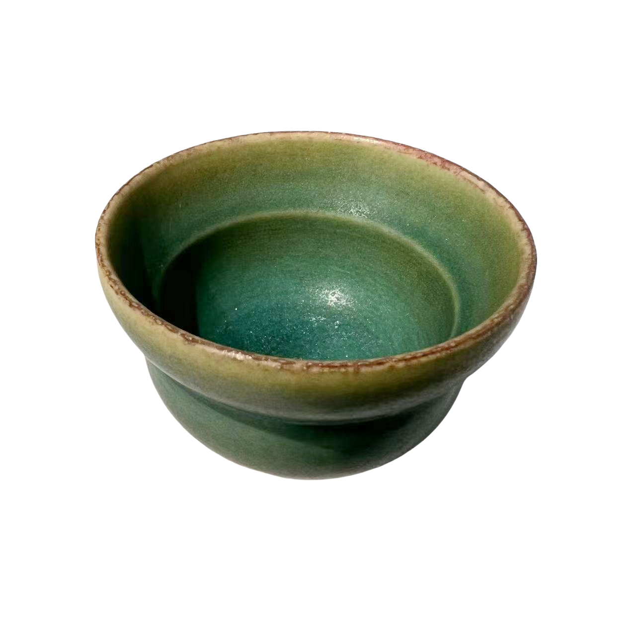 Green klin transformed artist abstract artist handmade porcelain tea cup