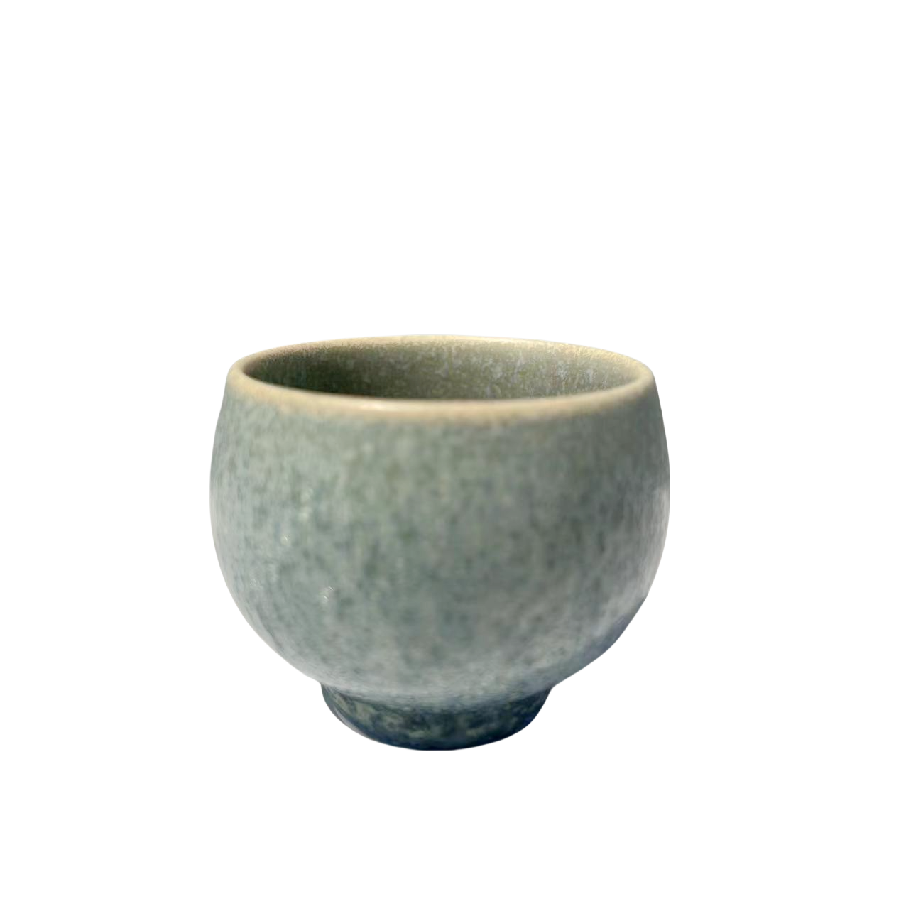 Green klin transformed artist abstract artist handmade porcelain tea cup