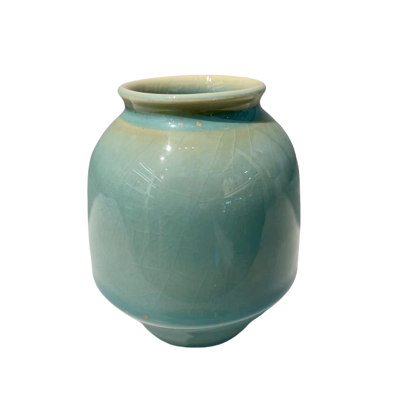 Green klin transformed abstract artist handmade ceramic vase (Aromatherapy Bottles & Jars)