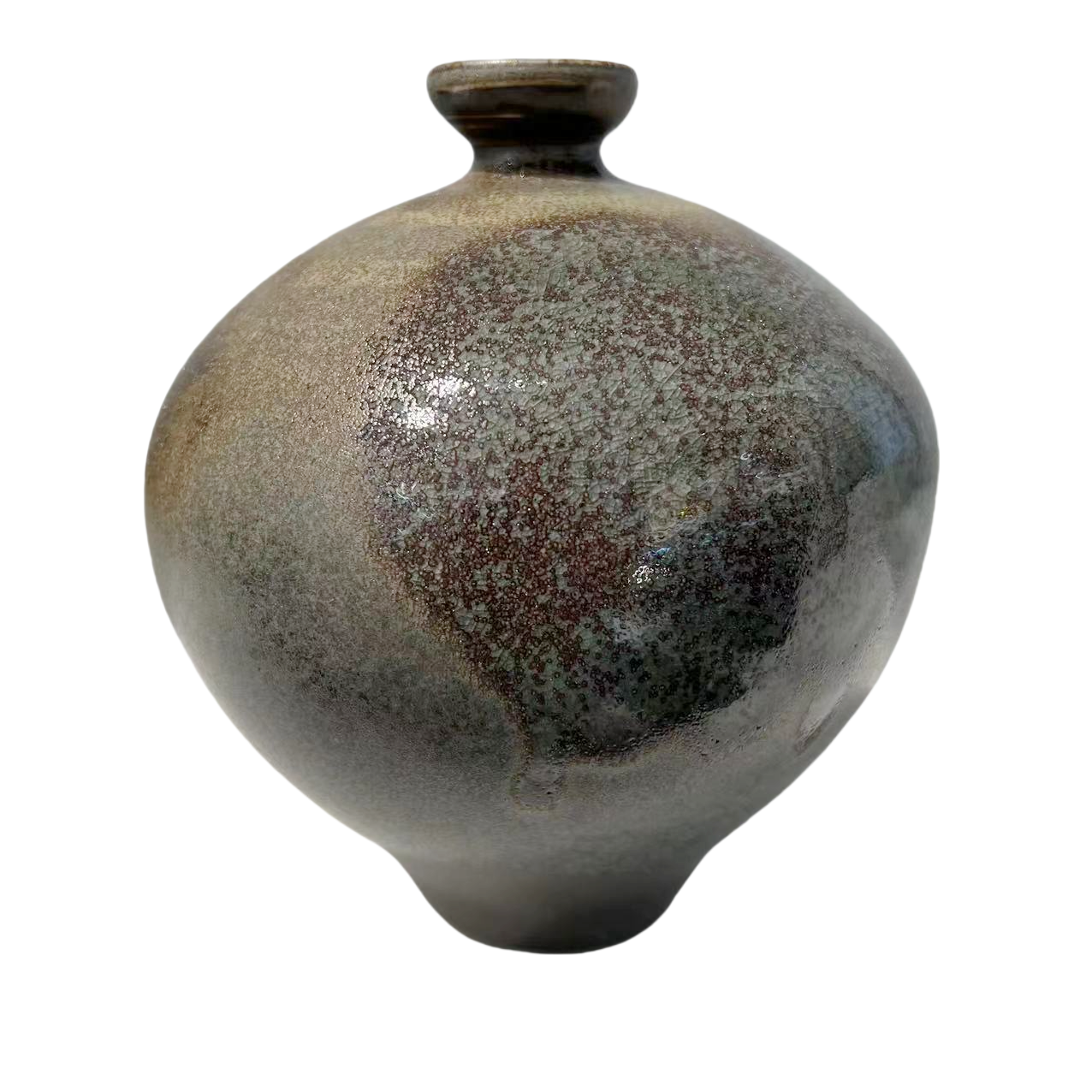 Brown klin transformed abstract artist handmade ceramic porcelain vase