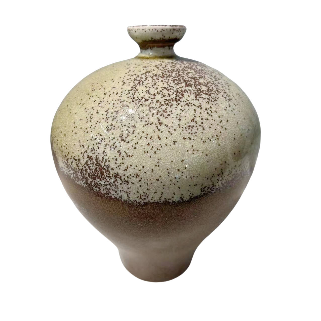 Beige klin transformed abstract artist handmade ceramic porcelain vase