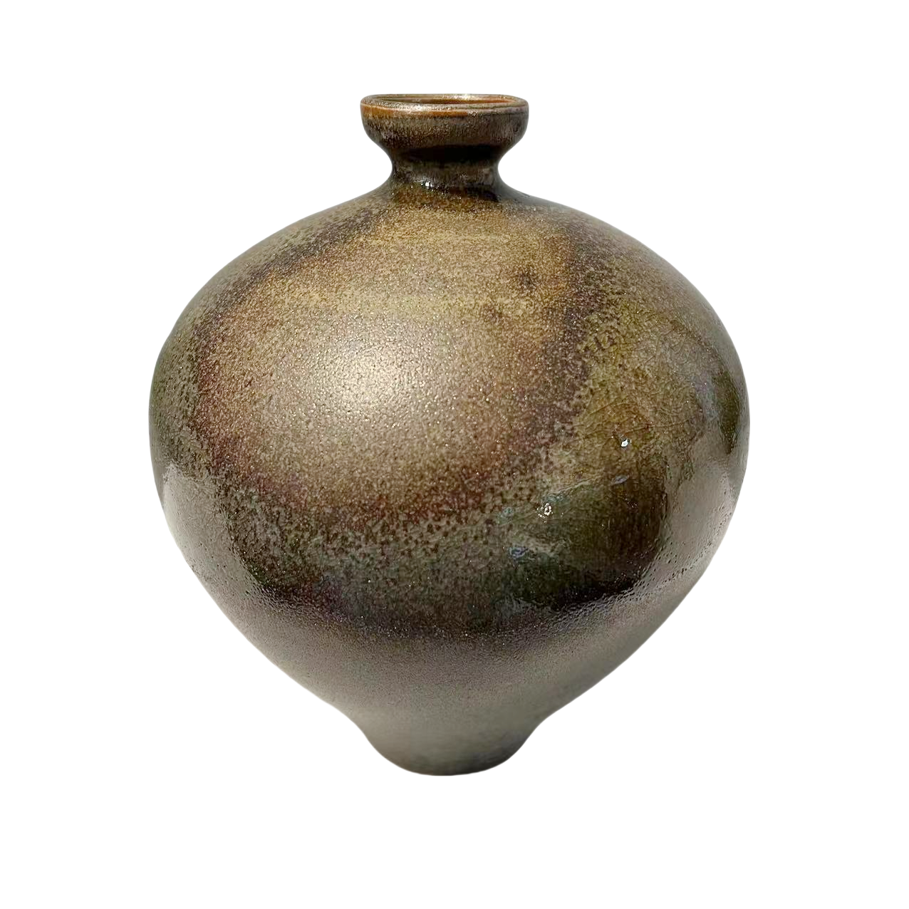 Brown klin transformed abstract artist handmade ceramic porcelain vase