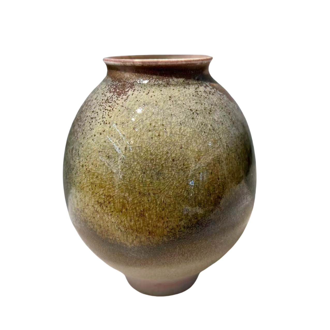 Golden brown klin transformed abstract artist handmade ceramic vase (Aromatherapy Bottles & Jars)