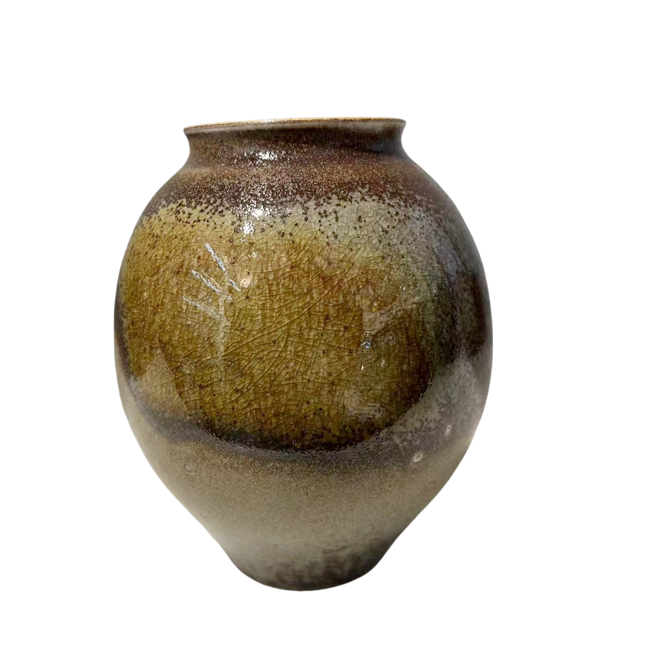 Golden brown klin transformed abstract artist handmade ceramic vase (Aromatherapy Bottles & Jars)