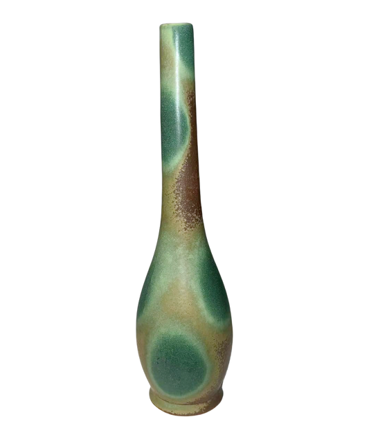 Green klin transformed Japnese crafted handmade ceramic vase 26x6.5cm