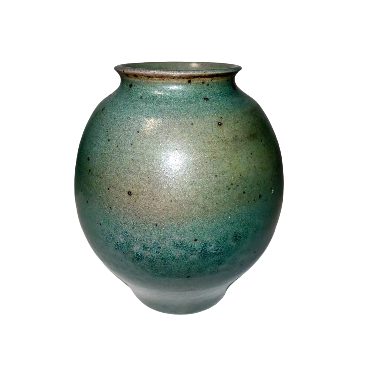 Green klin transformed ink art abstract artist handmade ceramic porcelain vase (Aromatherapy Bottles & Jars) 12x10cm