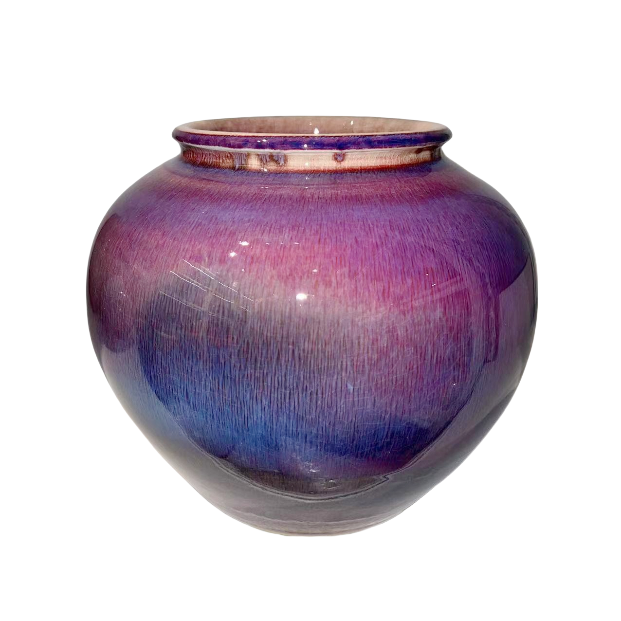 Purple klin transformed craft handmade ceramic porcelain vase jar 19x22cm