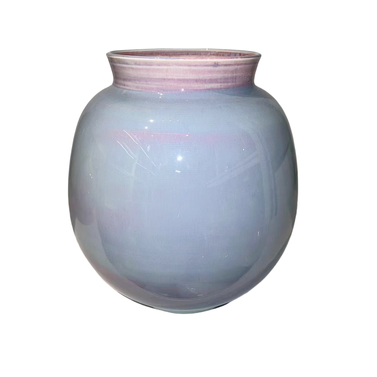 Purple pink klin transformed abstract artist handmade ceramic vase 23x19cm