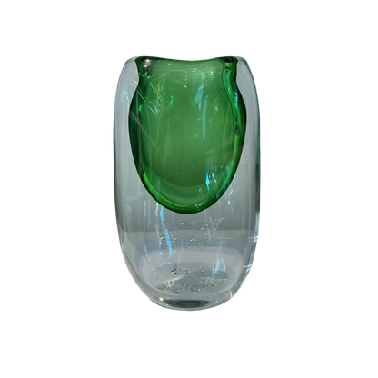 Green bubble art heavy handmade hand blown glaze glass vase 31x18cm