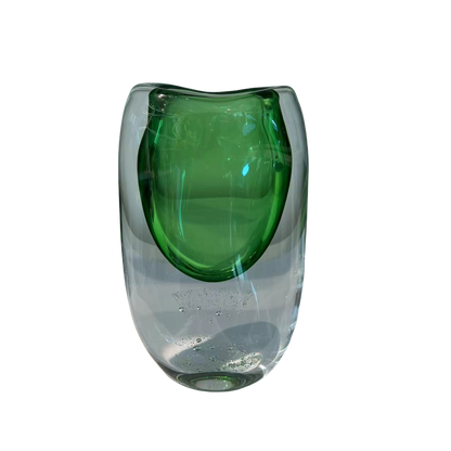 Green bubble art heavy handmade hand blown glaze glass vase 31x18cm